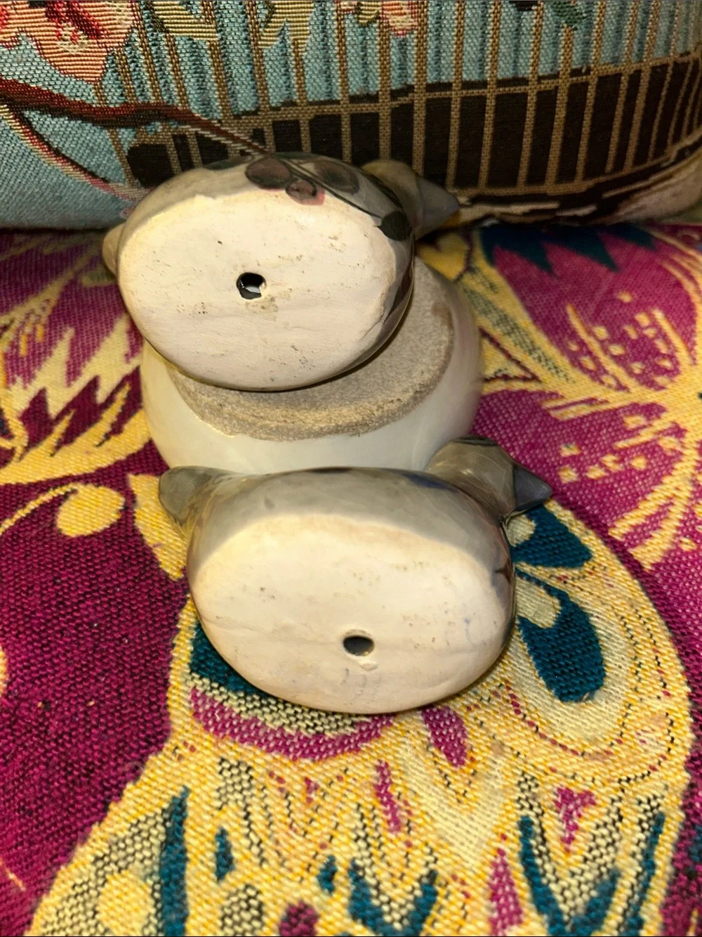 Set of two Tonalá Mexican doves pottery